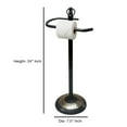 thumbnail image 3 of nu Steel Stainless Steel Freestanding Toilet Tissue Paper Roll Holder & Dispenser for Bathrooms & Storage, Oil Rubbed Bronze and Amber Mosaic TGORB13AMH, 3 of 5