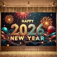 thumbnail image 3 of Golden Numbers Happy New Year Banner Fireworks Design 2026 New Year Display Festive Colorful Ornaments New Year Backdrop for New Year Party New Year Eve Holiday Celebration, 3 of 9