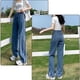 thumbnail image 5 of Pantalones vaqueros holgados de cintura alta y pierna recta para mujer, pantalones vaqueros casuales estilo boyfriend (XL), 5 of 5