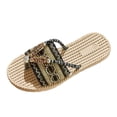 thumbnail image 4 of Rokment Women's Bohemian Ethnic Flat Dress Flip Flops Beach Vacation Summer Casual Waterproof Slip on Thongs Sandals Boho Dressy Slides Black Size 7.5, 4 of 5