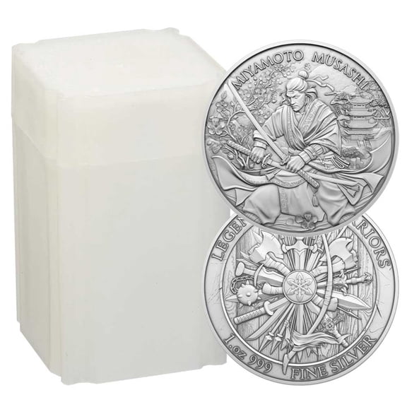 Roll of 20 - 1 Troy oz Miyamoto Musashi Design .999 Fine Silver Round