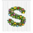 thumbnail image 3 of Ambesonne Letter S Shower Curtain, Christmas Ornament S, 69"Wx70"L, Multicolor, 3 of 3