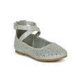 thumbnail image 1 of Little/Big Girls Glitter Round Toe Classic Criss Cross Strap Mary Jane Flat 19741, 1 of 5