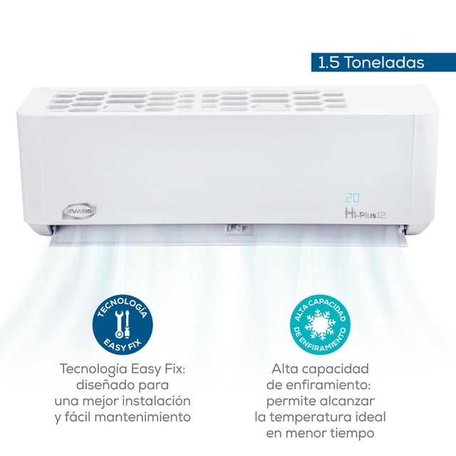 Minisplit Evans 1.5 Ton Solo Frio 220V Color Blanco 18000 BTU