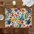 thumbnail image 2 of Vintage Botanical Placemats for Dinning Table Set of 6, Spring Floral Summer Vintage Burlap Kitchen Place Mats Waterproof Cloth Table Mats, Indoor Outdoor Placemats Easy Clean Dinner Decor, 2 of 8