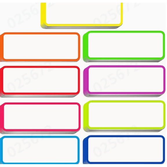 Magnetic Dry-Erase Labels, 54-Pack Reusable Name Tags with Colorful Borders, for Whiteboard Fridge and Storage Bins