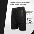 thumbnail image 3 of Men's Super Stretch Tech Shorts – Modern Fit Gym & Training Shorts with Heat-Sealed Zipper Pockets, Elastic Waistband & Drawstring – Lightweight Performance Fabric, 3 of 7