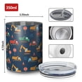 thumbnail image 4 of 12oz Coffee Tumblers Cartoon Construction Vehicles Traffic Signs Stainless Steel Vacuum Insulated Travel Tumbler Coffee Cups Mug with Lid and Straw with Cleaning Brush for Cold & Hot Drinks, 4 of 5