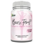 Boric Acid Vaginal Suppositories - 30 Count, 600mg (Recommended Dosage) - 100% Pure Made in USA