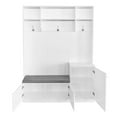 thumbnail image 5 of Entryway Bench with Coat Rack, Hall Tree Storage Bench with Hooks, Coat Rack Shoe Bench with Storage Organizer for Hallway White, 5 of 5