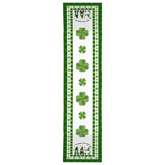 Clearance! Nomeni Table Runner St. Patricks's Day Table Flag Irish Day Lucky Straw Truck Pattern Insulated Stain Resistants Tablecloth Room Decor A