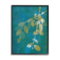 Nature Leaves Overlapping Abstract Botanical & Floral Graphic Art Black Framed Art Print Wall Art