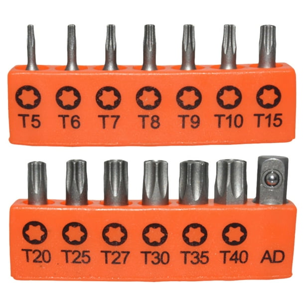 GOOHOCHY 1 juego de puntas de destornillador Torx de acero con punta de estrella de alta dureza y adaptador.