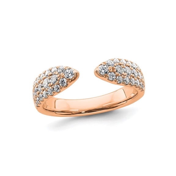 7/10 Carat (Ctw VS1-VS2, D-E-F) Lab-Grown Diamond Band Ring in 14K Rose Pink Gold (SIZE 7) for Women