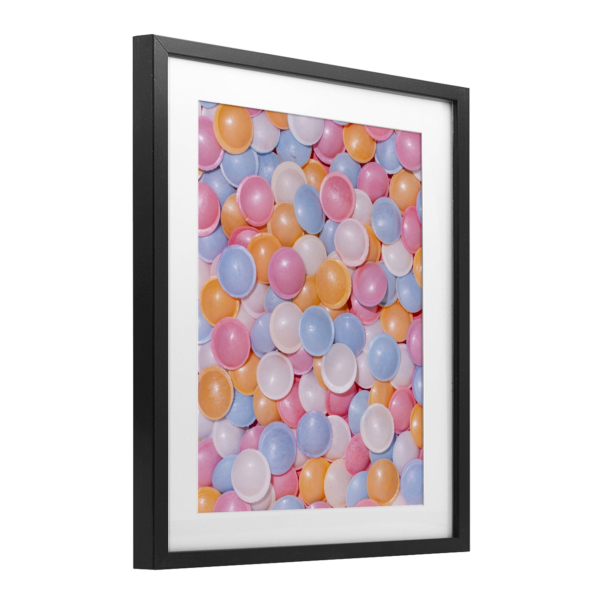 Stupell Industries Retro Pastel Candies Black Framed Print Under Glass, design by LISH Creative