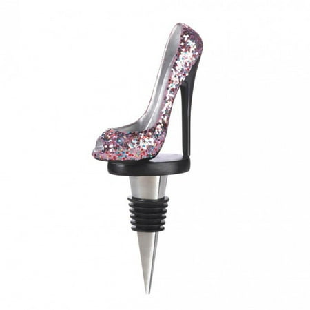 Wine Stopper Display - Accent Plus GLITTER SHOE WINE BOTTLE STOPPER