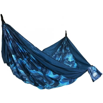 Equip Nylon Portable Camping Hammock, Two Person Blue Filtered Ombre, Assembled Size 124 in. L x 77 in. W