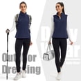 thumbnail image 5 of YUCOLEN Women's Fleece Vest Warm Soft Sleeveless Zip Outerwear Jackets with Zipper Pockets Navy L, 5 of 6