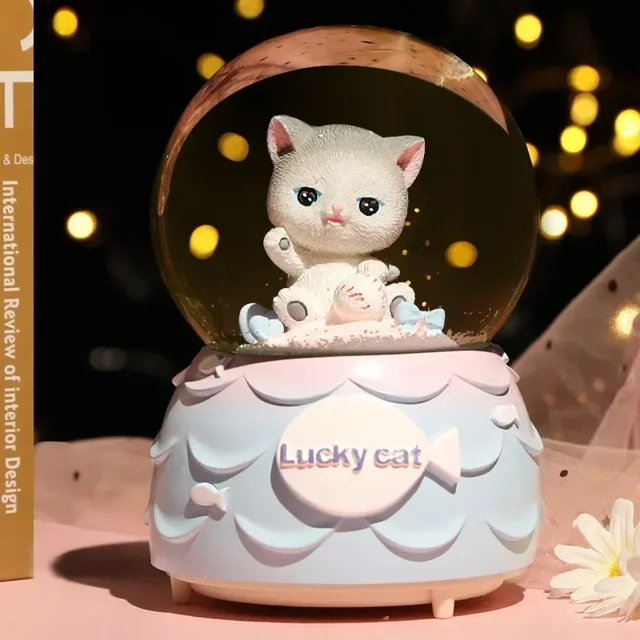 Boule à Neige Musicale avec Clip et Lumière, Cadeau de Mariage et de Saint-Valentin