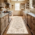thumbnail image 2 of ICEANT 2'x6' Area Rug, Vintage Boho Runner Rugs for Hallway Kitchen Entryway Doormats, Non-slip Low Pile Carpet Machine Washable, Beige, 2 of 5