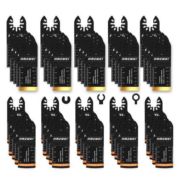 Juego de cuchillas oscilantes AMZWEI Titanium 50 piezas
