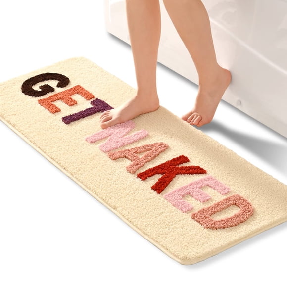 Alfombra de baño QJHOMO Get Naked, divertida, antideslizante, superabsorbente