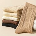 thumbnail image 6 of JIANFANG Wool Socks Female Winter Warm Sock Thicker Solid Sheep Wool Knitted Against Cold Snow Thermal Long, 6 of 9