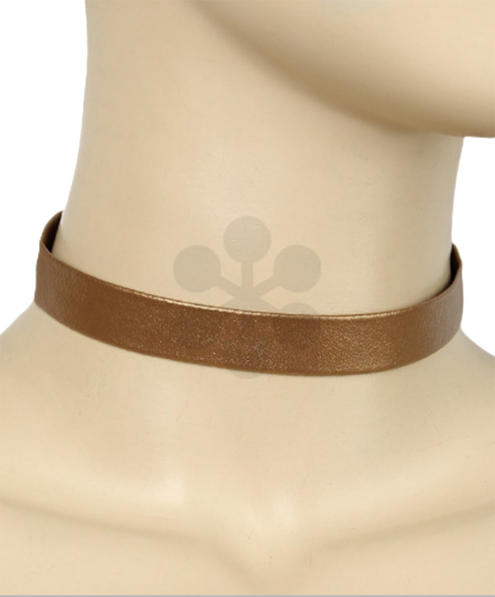 Golden Stella 15mm Faux Leather Choker-Tan Golden Stella 15mm Faux Leather Choker-Tan