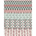 thumbnail image 2 of Serafina Home Grey, Beige, Coral, And Pink Bohemian Geometric Stripe Fabric Shower Curtain, 2 of 6