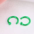 thumbnail image 4 of 2 pcs Unisex Surgical Titanium Steel Open Nose Ring Nose Piercing Stud 6mm (Green), 4 of 7