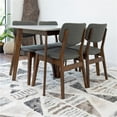 thumbnail image 5 of Allen Modern Solid Wood Walnut Dining Room & Kitchen Table and 4 Chair Set, 5 of 10