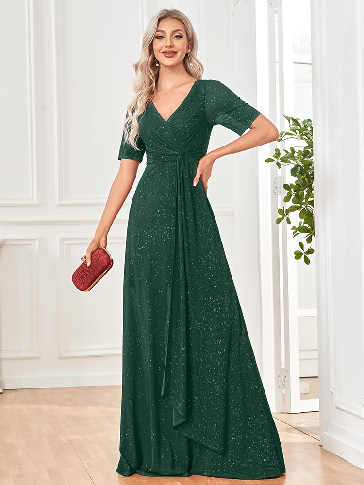 Wedding Dress Wedding Guest Dresses for Women Evening Dress Women's  Clothing Medium-Sleeved Wine Red Dress Party Long Skirt - Walmart.com