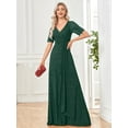 thumbnail image 6 of Wedding Dress Wedding Guest Dresses for Women Evening Dress Women's Clothing Medium-Sleeved Wine Red Dress Party Long Skirt, 6 of 7