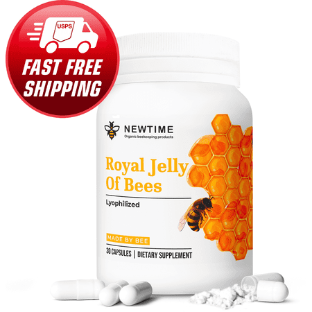 Organic Royal Jelly 350mg per Day (High Strength 5% 10-HDA) Natural Bee Supplement