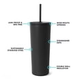 thumbnail image 4 of 24oz Insulated Stainless Steel Classic Tumbler with Straw: Cold Drinkware, Hand Wash, All Ages, 4 of 5