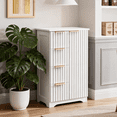 thumbnail image 5 of UbesGoo Modern Storage Pantry Cupboard, Fluted Kitchen Pantry Sideboard Buffet with 4 Drawers & Door, Multifunction Storage Cabinet, White, 5 of 10