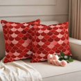 thumbnail image 2 of Red Fish Scale Outdoor Waterproof Pillow Covers, Modern Geometric Ombre Abstract Moroccan Decorative Square Throw Pillowcase Sofa Cushion Sham for Patio/Couch/Chair, 24"x24" 2 Pack, 2 of 8
