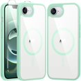 thumbnail image 1 of wonima44 for iPhone 16E Phone Case: Magnetic Clear Rugged | Military Grade Protection Slim Anti Yellowing Phone Cases | Shockproof Scratch-Resistant Transparent Cell Phone Cover(Light Green), 1 of 1