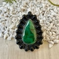 thumbnail image 2 of Handcrafted Malachite And Black onyx Statement Ring. made In 925 Sterling Silver. Boho Ring, Two Stone Ring, Boho Jewelry Gift For Her,....., 2 of 3