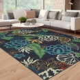 thumbnail image 5 of CAROMIO Washable Rug Modern Floral Living Room Rug Non Slip Accent Distressed Rugs Farmhouse Non Shedding Carpet, 9' x 12' Green Gray, 5 of 5