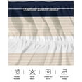 thumbnail image 5 of Navy Beige Striped Wrap Around Bed Skirts for Queen Bed 16" Drop, Bed Skirt with Adjustable Elastic Belt Dust Ruffle Bed Valance for Bedroom Hotel Luxury Gradient Geometric Blue White Bed Frame Cover, 5 of 7