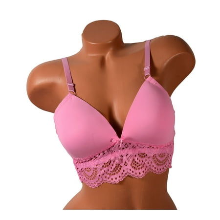 Pink - Women Bras 6 pack of No Wire Free Bra B cup C cup Size 40C