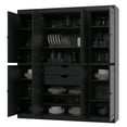 thumbnail image 6 of Palace Imports Solid Wood Pantry Storage - 71.5" Tall, 65" Wide Freestanding Utility Cabinet with 2-Drawer Kit & Adjustable Shelves – Black, Renewable Eco-Friendly 100% Wood, Made in Brazil, 6 of 6