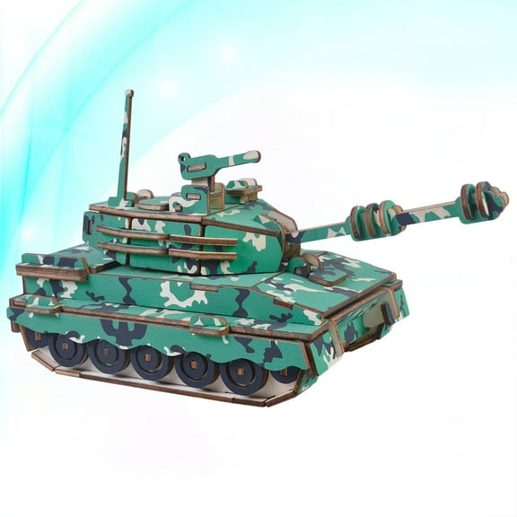 USHOBE Puzzles Toys Kit Tank Shape Wooden Puzzle Multi 1Set