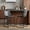 Gray 859, variant on Set of 2 Grey Wood Bar Stools with Upholstered Seat for Kitchen Counter, Rustic Rubberwood Barstools