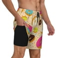 thumbnail image 2 of Naloa Donuts Print Men Swim Trunks with Compression Liner ,Board Shorts,Men's Swim Shorts with Drawstring and Elastic Waistband-3X-Large, 2 of 6