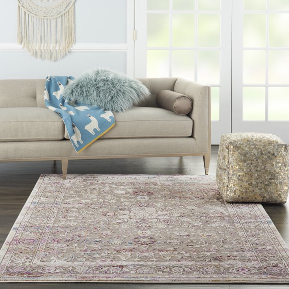 Nourison Vintage Vita Floral Grey/Multi 5'3" x 7'3" Area Rug, (5x7)