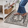 thumbnail image 3 of General 2x2 Washable Bathroom Area Rug, Non-Slip Vintage Oriental Low Pile Carpet, Soft Floor Mat for Entryway, Kitchen Sink, Laundry Room,Stain Resistant Home Decor Mat for Small Space 24x24 Black, 3 of 17