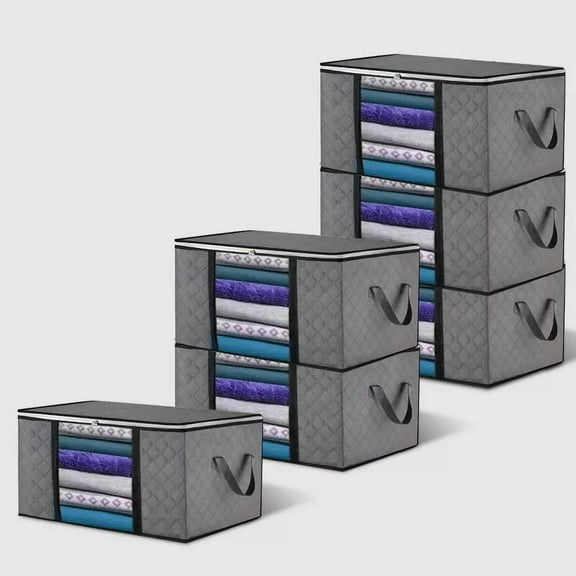 VUSIGN 14''X22'' Wardrobe Zippered Storage Box Small Dark Gray