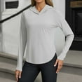 thumbnail image 2 of Razzly Long Sleeve Women Running Shirt Ladies Athletic Wear Light Long Sleeve Women Shirt Polyester Spandex Women's Athletic Tops Women's Fitness High Elasticity Quick Drying Yoga Running Sun(Grey,S), 2 of 5